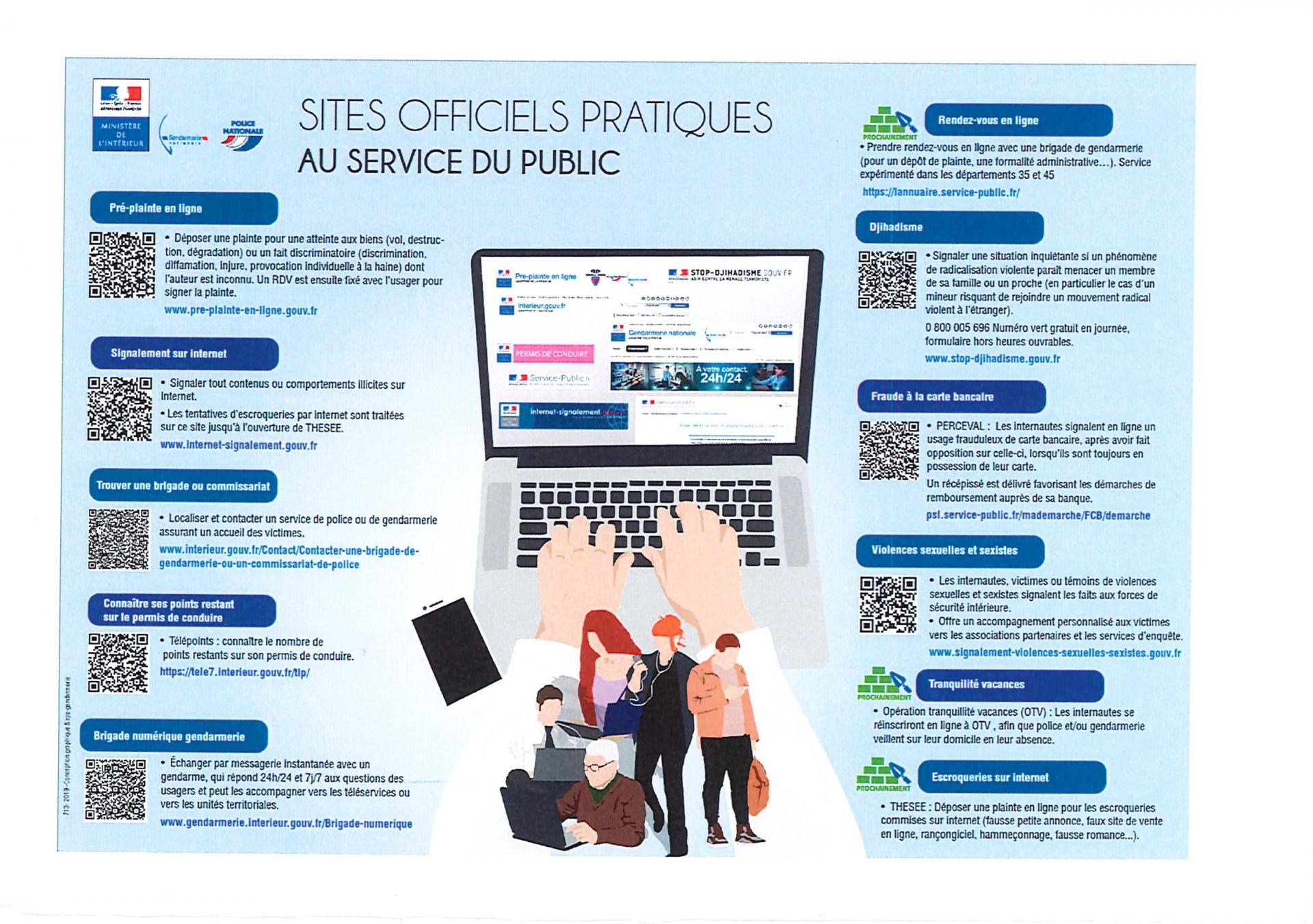 Sites officiels pratiques au service public